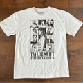 NEW The Eras Tour White Short Sleeve Tee Taylor Swift Merch T-Shirt Black Logo