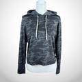 NEW Vuori Halo Essential Hoodie Sweatshirt Womens Size XS Gray Black Camo Print