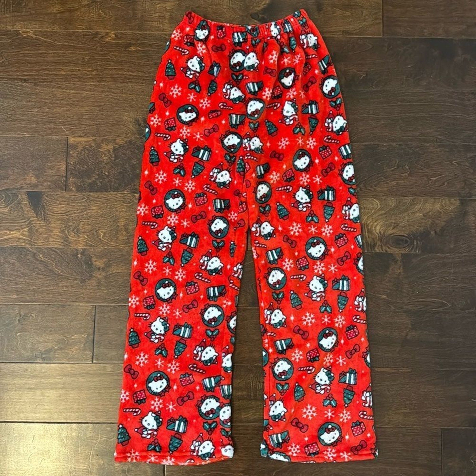 NEW Hello Kitty Christmas Print Fleece Pajama Pants Women's Size Small