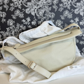 THE ROW Small Slouchy Banana Bag | Grained Leather | Dustbag w Tags White Ivory