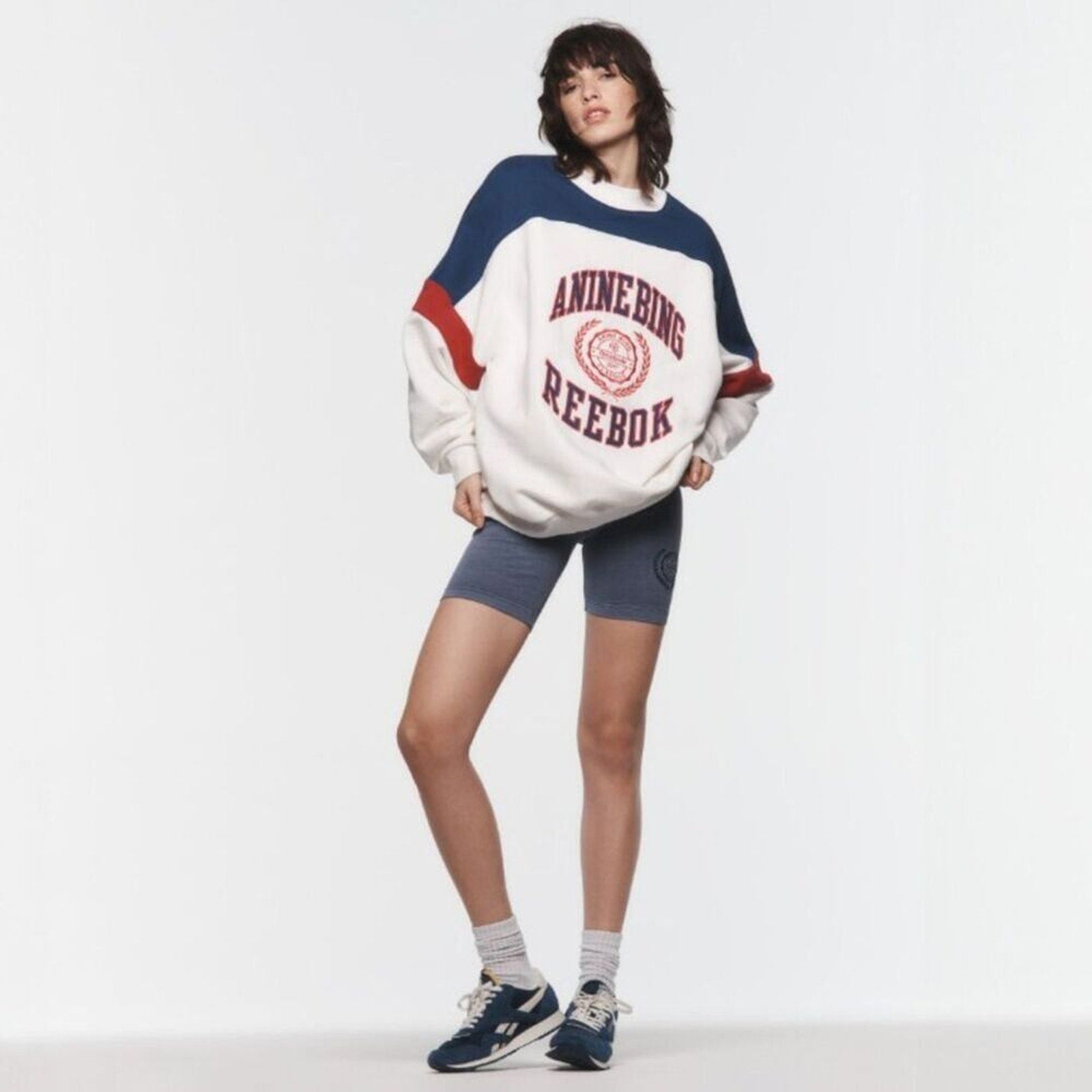NWT Anine Bing x Reebok Oversized Sweatshirt | Colorblock | Size Large
