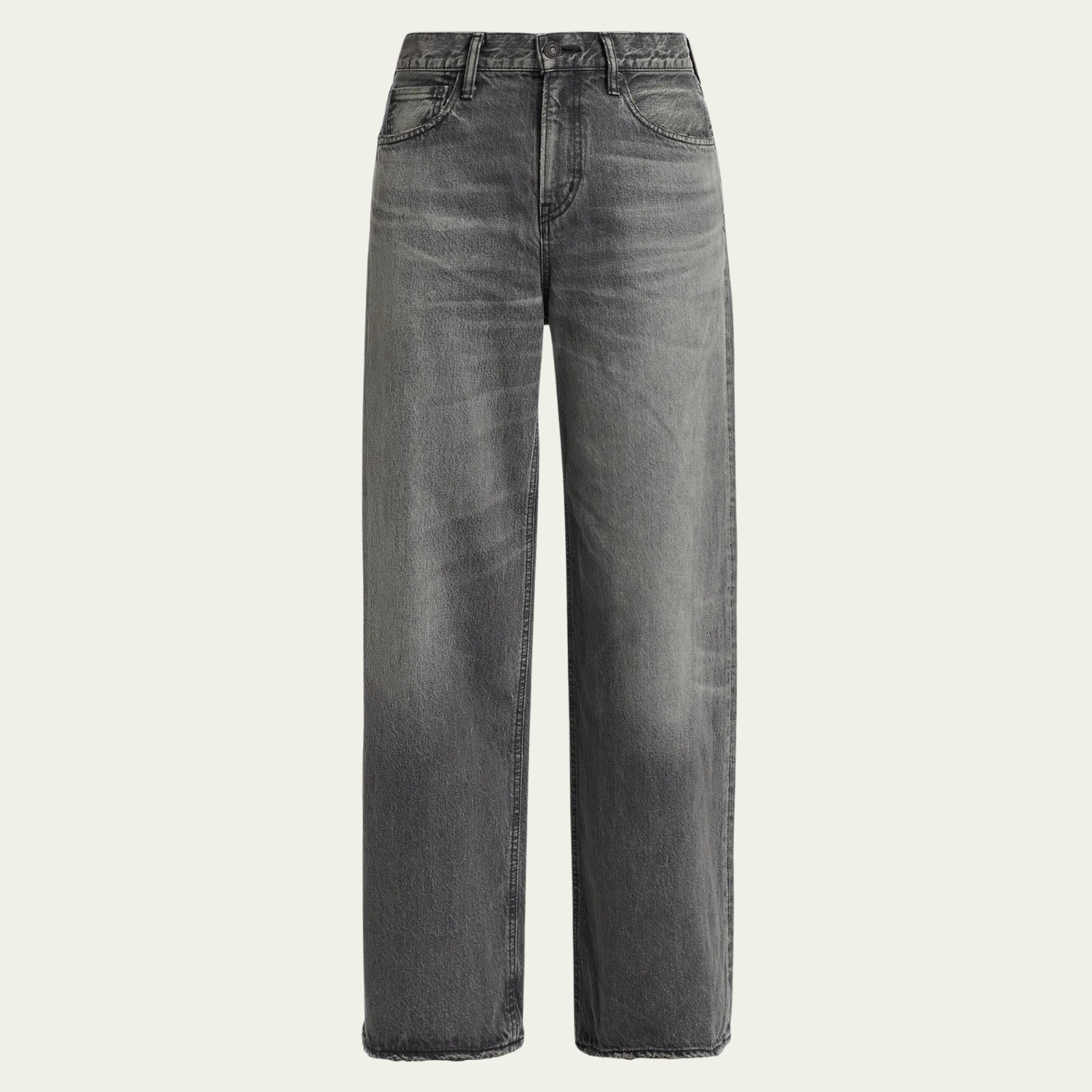 NWT Moussy Vintage Elmont Super Wide Mid-Rise Jeans size 28 Light Black