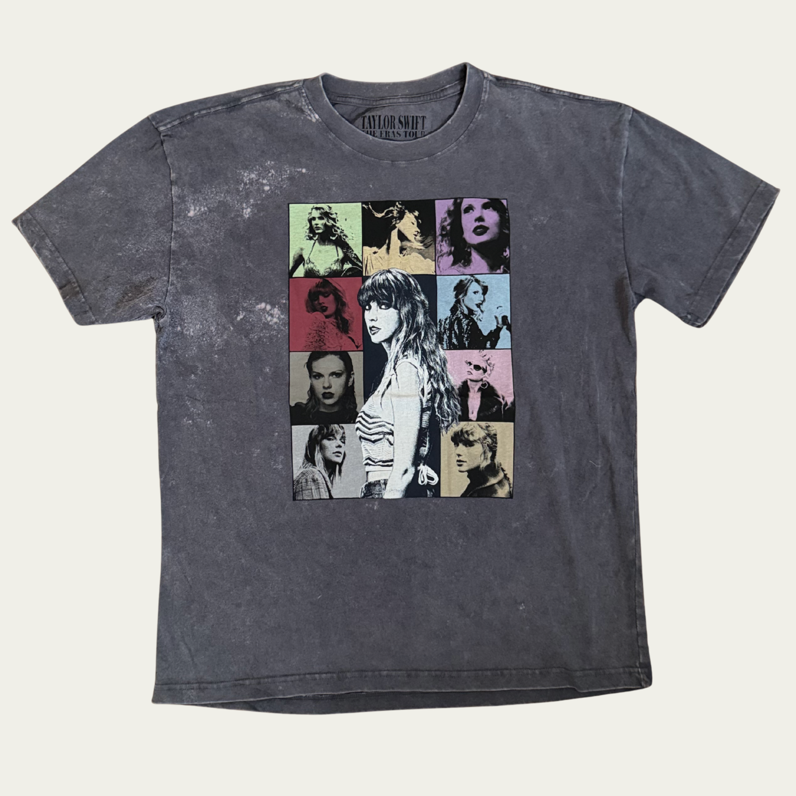 NEW Taylor Swift THE ERAS TOUR Mineral Wash Gray Short Sleeve T-Shirt size Large