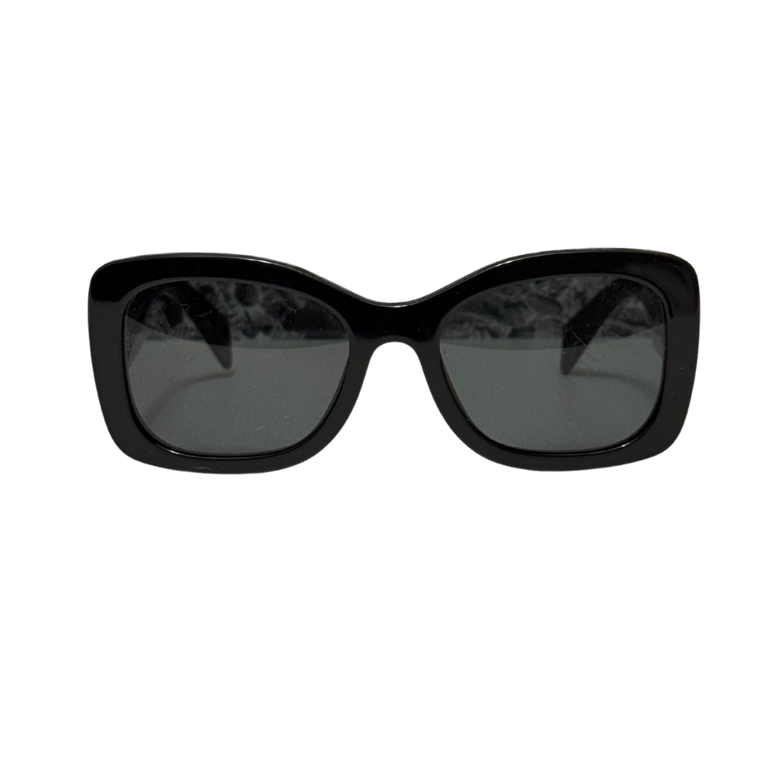 PRADA Black Oversized Oval Sunglasses w Dark Grey Lens PR A08S 1AB5S0 56 - 20