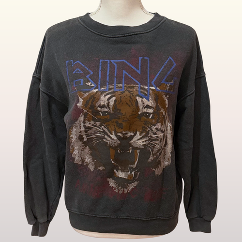 Anine Bing TIGER MUSE Sweatshirt Size XS 100% Cotton Crewneck Pullover Graphic