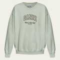 New GANNI LOGO SWEATSHIRT sz Large L / XL 100% Cotton Sustainable