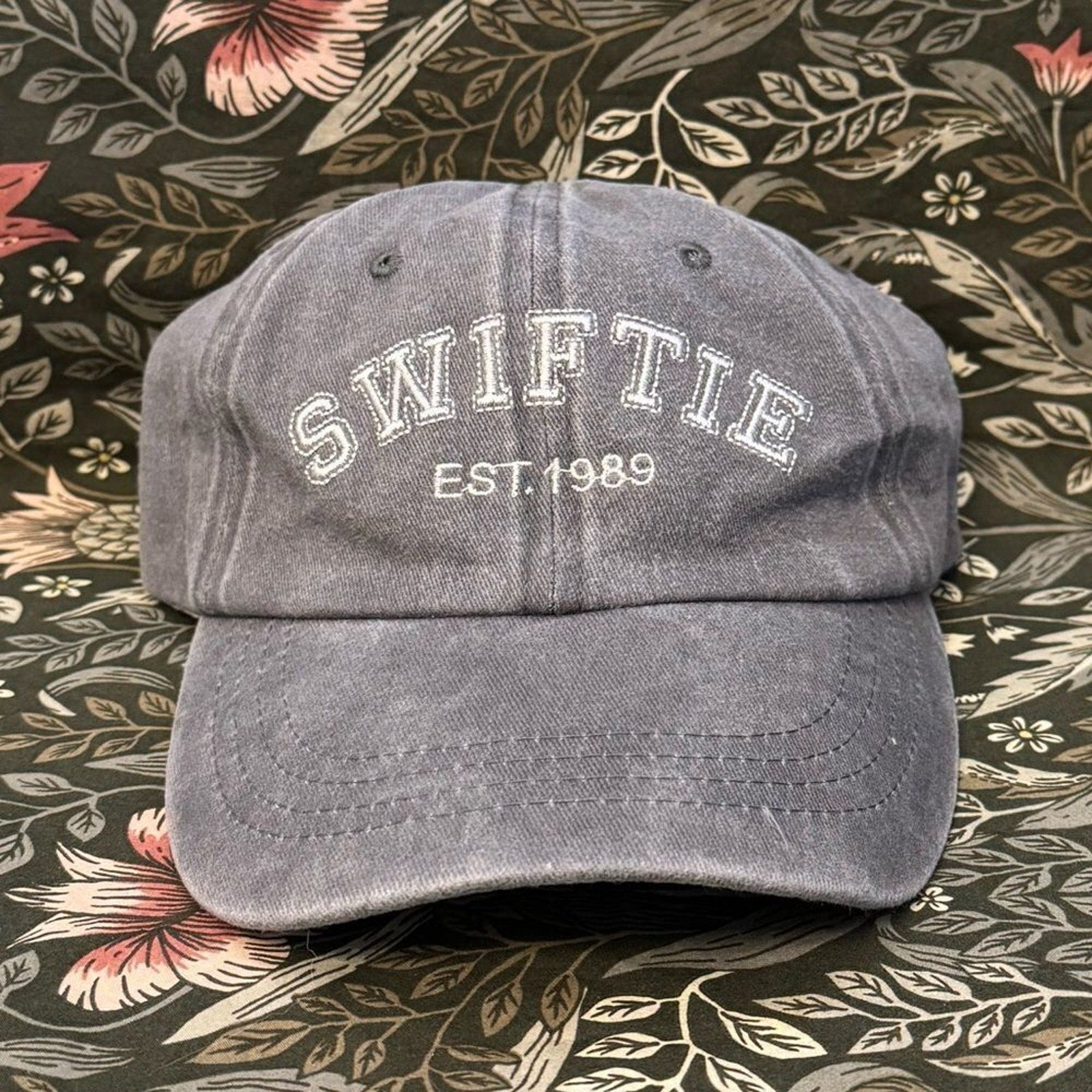 TAYLOR SWIFT 'Swiftie Est. 1989' Dad Hat Washed Black Gray Baseball Cap
