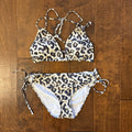 Abercrombie & Fitch 90s Y2K Style Leopard Print String Bikini Triangle Top Suit