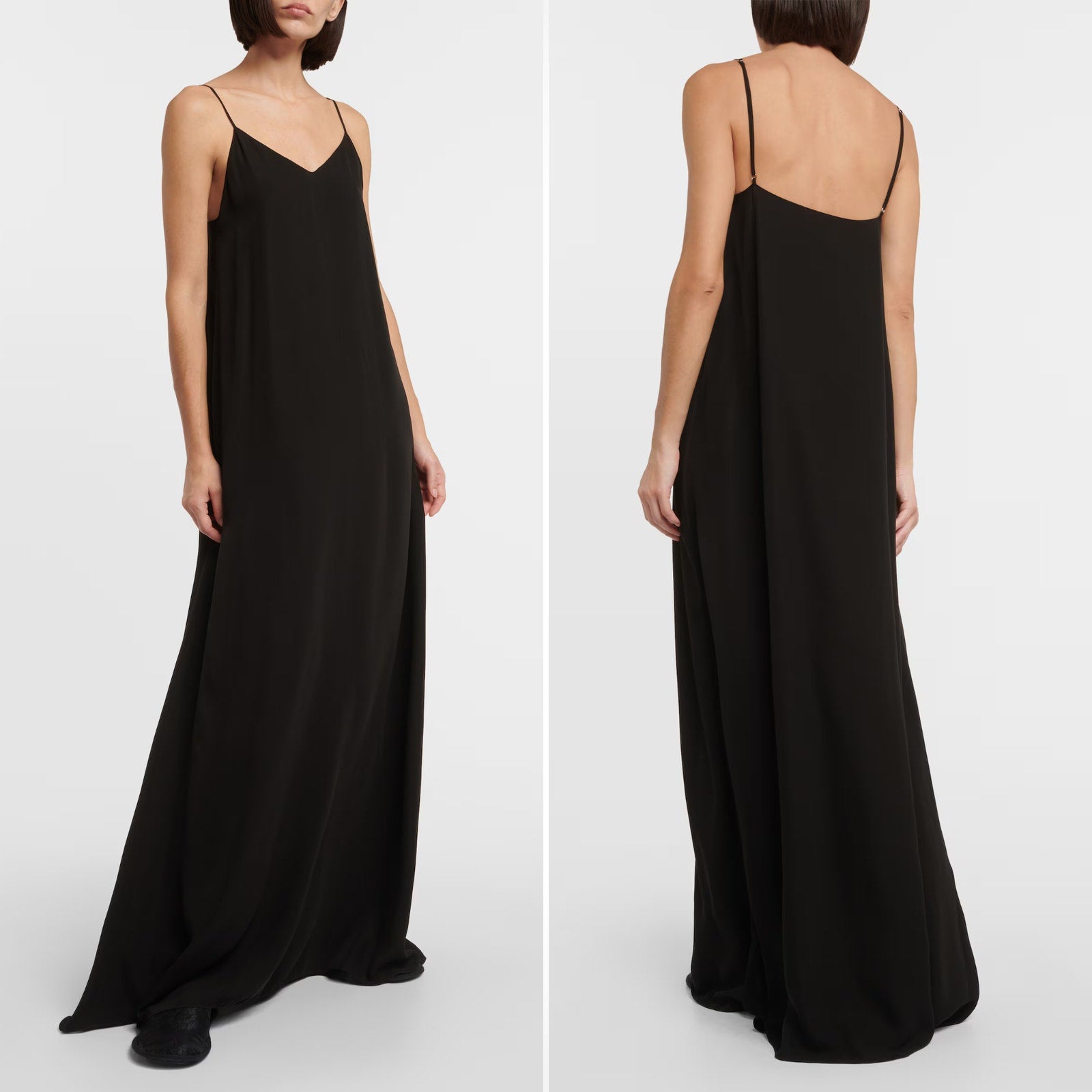 NEW The Row Kole Maxi Dress | Black | Small | Minimalist Quiet Luxury Vegan Silk