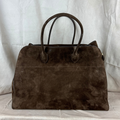 The Row Suede Calfskin Soft Margaux 17 in Mocha 100% Authentic w/Receipt
