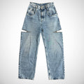 Maison Margiela Denim Jeans with Slash Details Womens IT 42 US 6 Wide Leg Blue