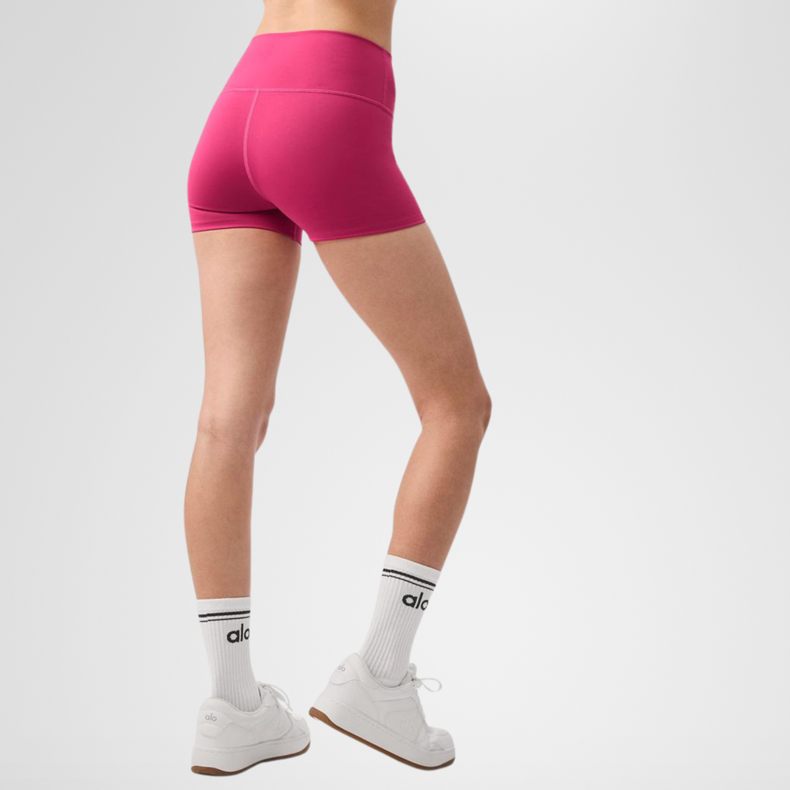 NEW Alo Yoga 3" High Waist Airlift Shorts Size Medium Pink Summer Crush RARE