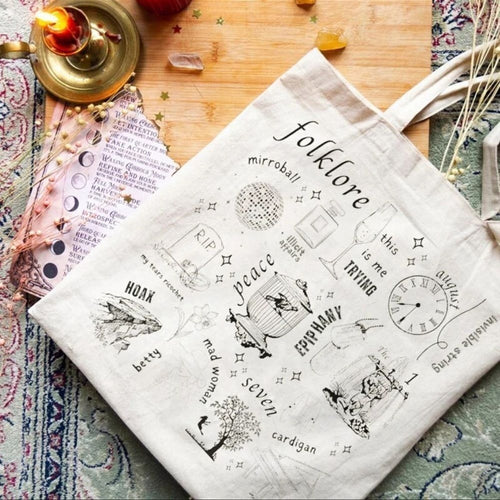 Folklore Themed Taylor Swift Canvas Tote Bag