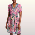 NWT JOHNNY WAS Thia Burn Out Dress size Small Paisley Melody w/ Slip Silk Cotton