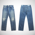 NWT Agolde Kelly Jeans | Blue Distressed High-rise Straight Leg Denim New sz 29
