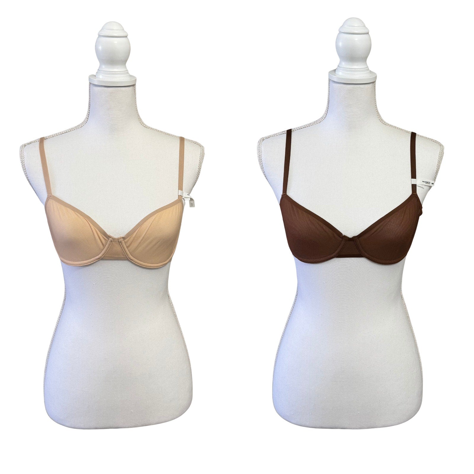 Lot of 2 NWT Aerie Smoothez Balconette Neutral Bra Unlined Sheer Underwire 36B