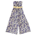 Zimmermann Devi Strapless Belted Cropped Paisley Print Linen Jumpsuit Resortwear