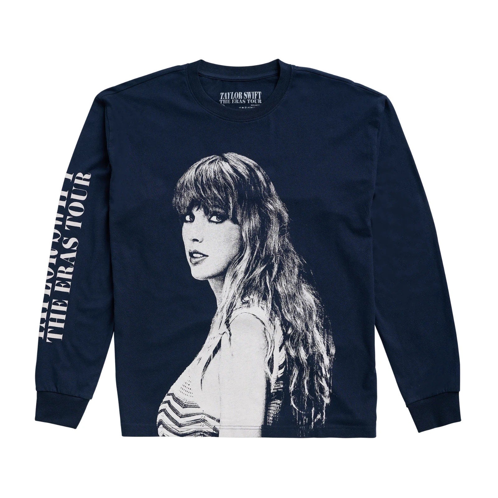 NEW Taylor Swift THE ERAS TOUR Navy Long Sleeve Photo Shirt Large OFFICIAL Blue