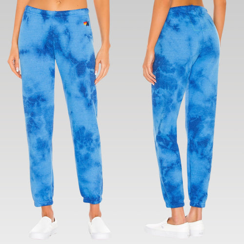 Aviator Nation Hand Dyed Tie Dye Sweatpants size Large Blue Like New