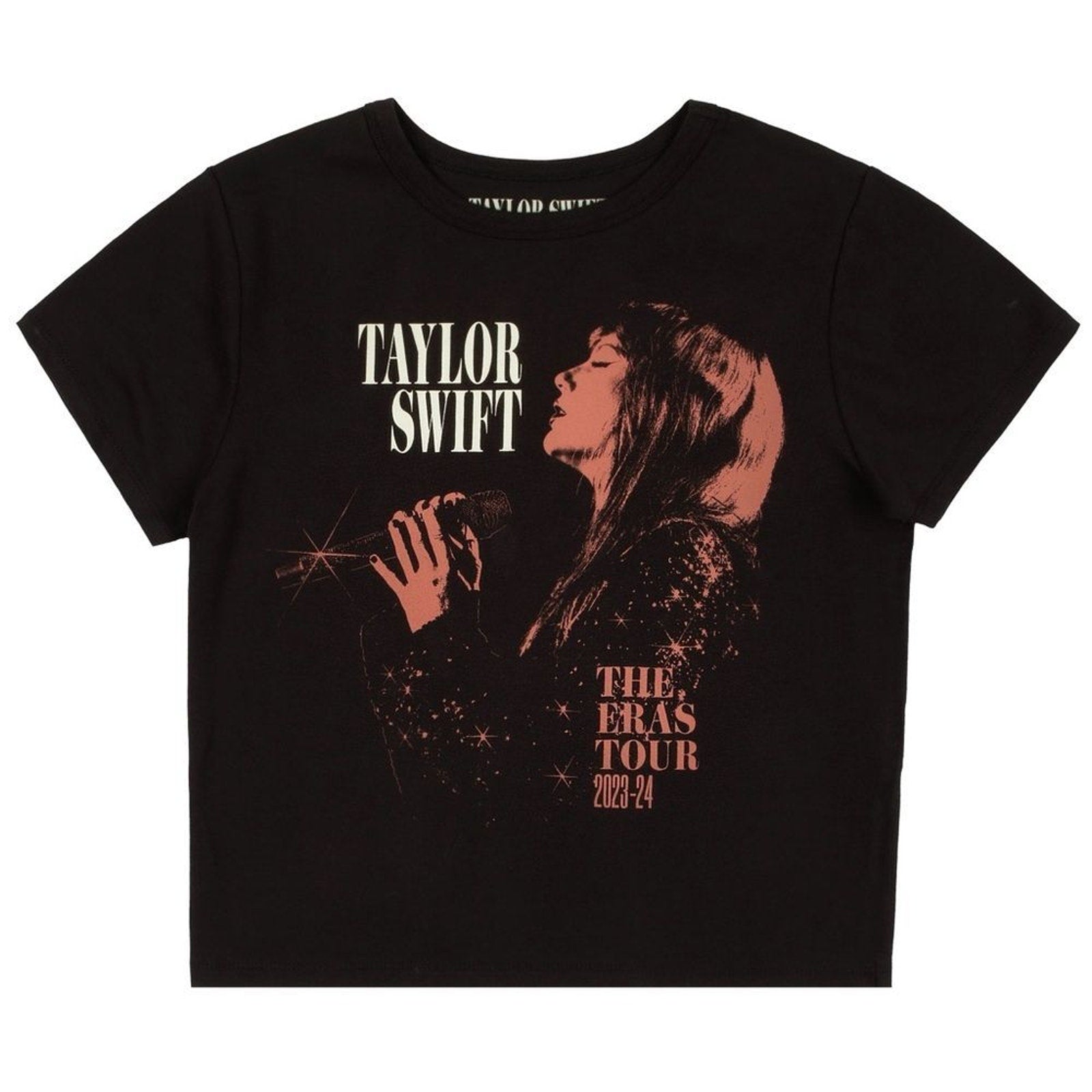 NEW Taylor Swift THE ERAS TOUR Baby Tee Small Red Live Photo Short Sleeve Shirt