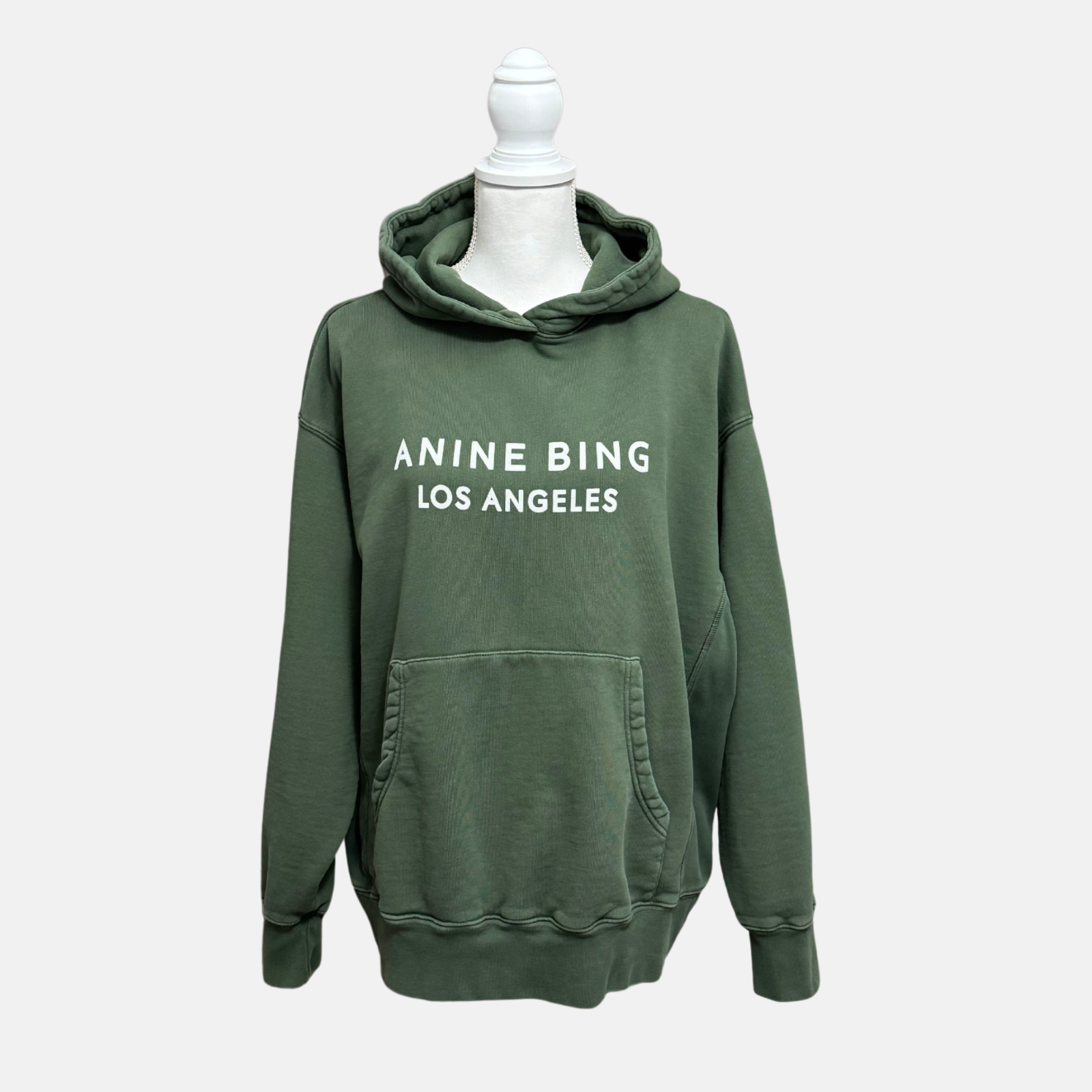 ANINE BING Alto Hoodie Green Oversized Pullover Women's Size Medium
