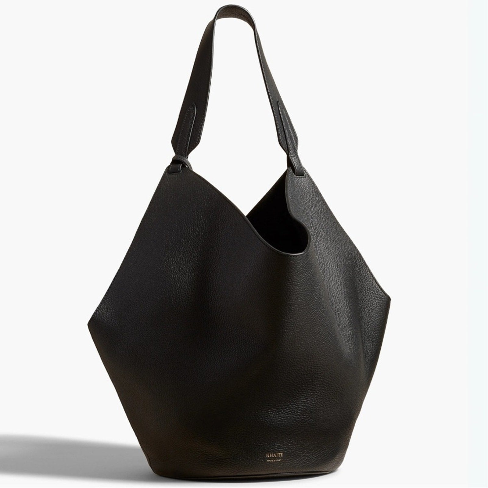 NWT Khaite Medium Lotus Bag | Black Pebbled Leather | Quiet Luxury | Minimalist
