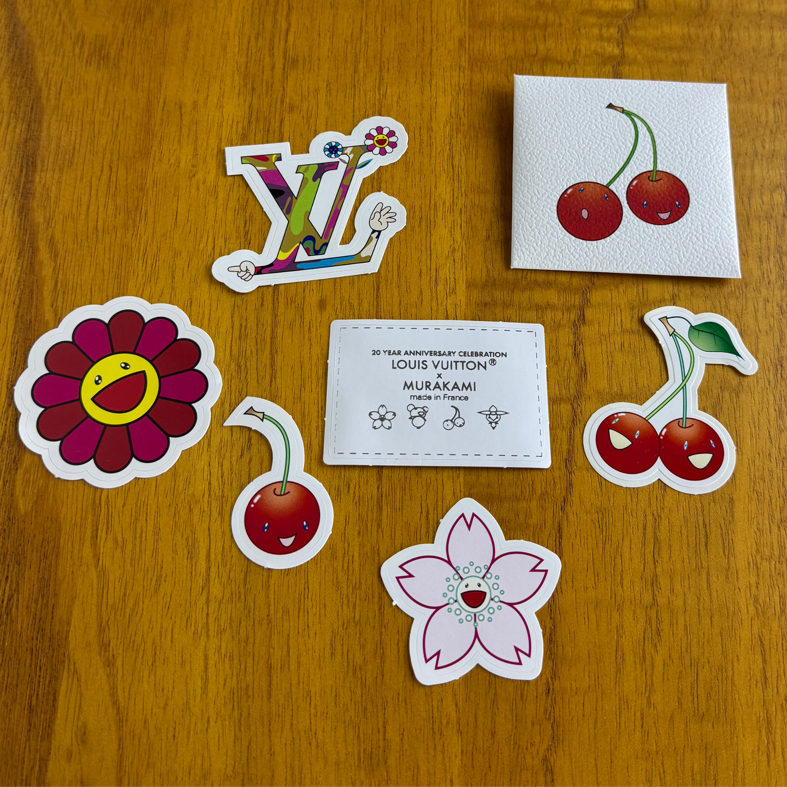 Louis Vuitton X Takashi Murakami 20th Anniversary LV x TM 6 Cherry Stickers Set