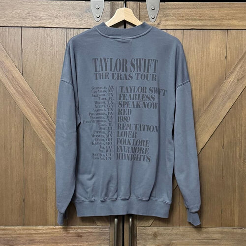 AUTHENTIC Taylor Swift The Eras Tour Blue Crewneck size Medium *Flaw 2023