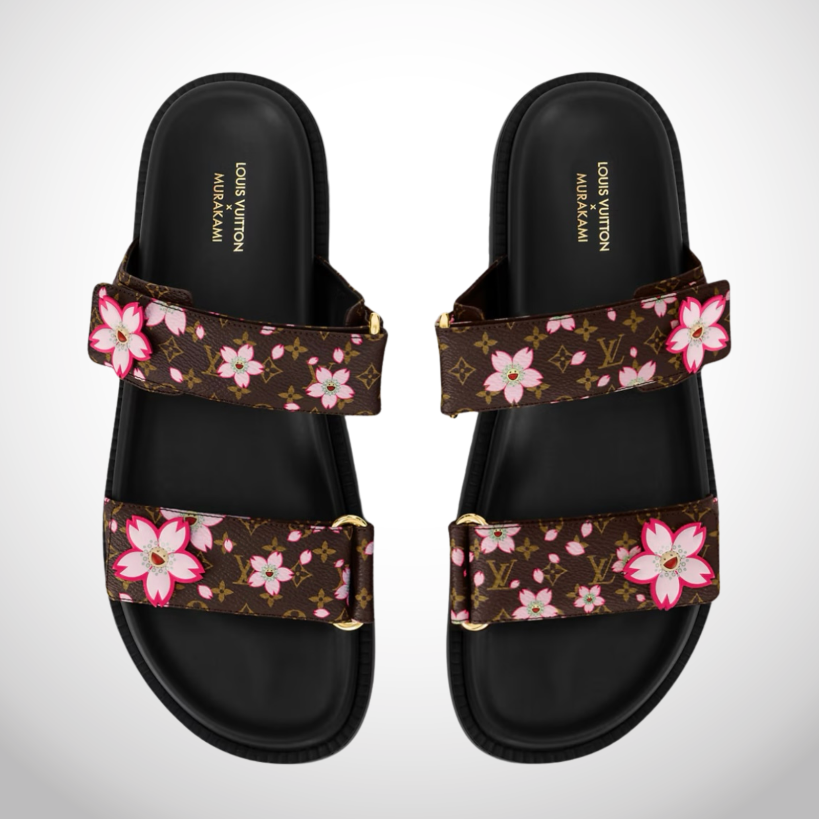 NEW Louis Vuitton x Murakami CHERRY BLOSSOM Sunset Flat Comfort Mule Sandals 39