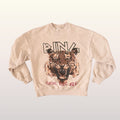 Anine Bing TIGER MUSE Sweatshirt Bone Tan Size Small 100% Cotton Crew Neck Logo