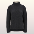 NWT Theory Karenia Turtleneck Sweater sz Medium Cashmere Charcoal Ivory $445
